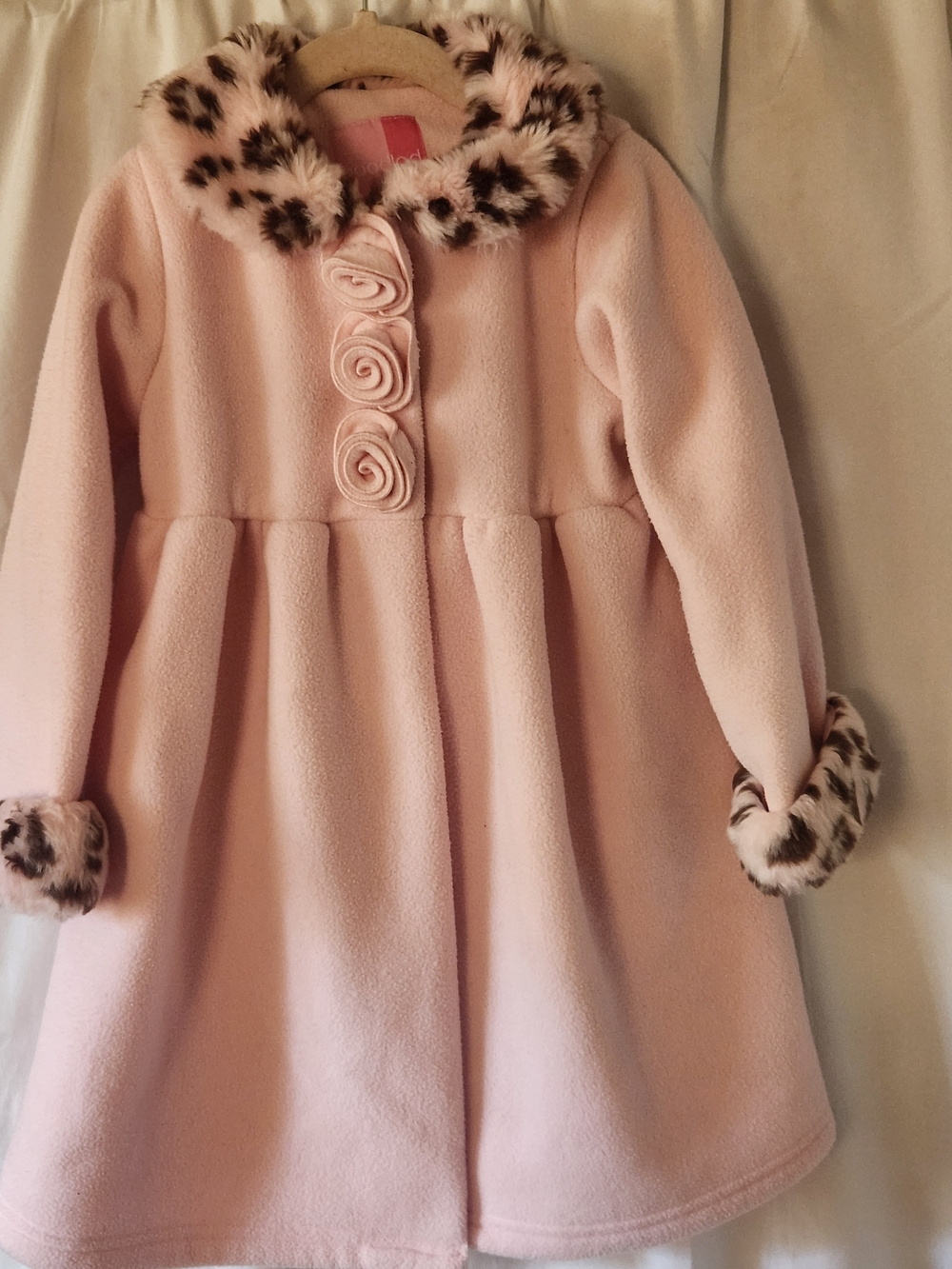 Good Lad Pink Faux Fur Trimmed Girls Coat, S-4T, GUC